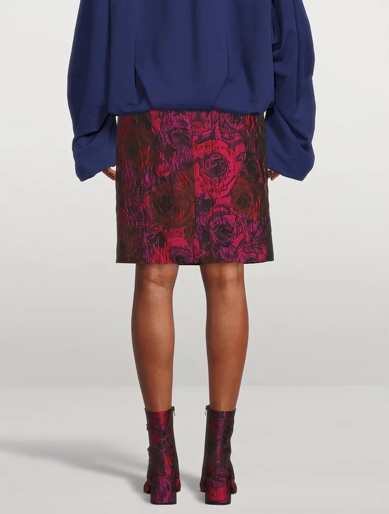 Santony Rose Jacquard Pencil Skirt