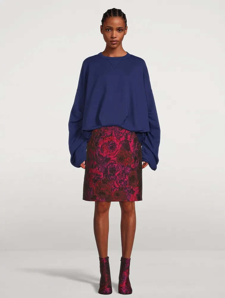 Santony Rose Jacquard Pencil Skirt