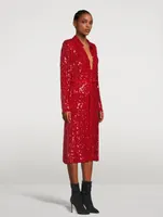 Della Sequin Tulle Shirt Dress