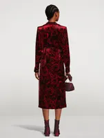 Della Velvet Shirt Dress Rose Print