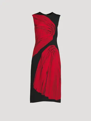 Delavina Printed Sleeveless Midi Dress