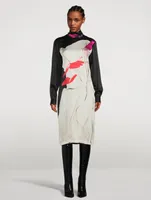 Dontisy Printed Silk Turtleneck Dress