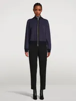 Tiffany Jacquard Wool Zip-Front Jacket