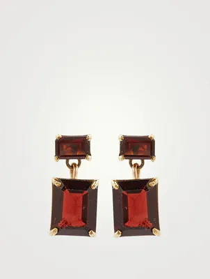 Gem Bronze And Garnet Drop Earrings