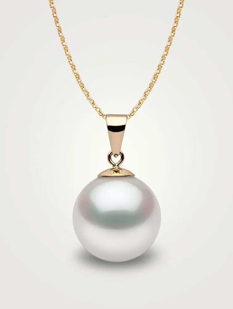 Classic 18K Gold 10-11mm Pearl Pendant Necklace