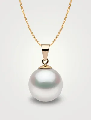 Classic 18K Gold 10-11mm Pearl Pendant Necklace