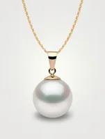 Classic 18K Gold 10-11mm Pearl Pendant Necklace