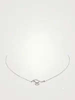 Trend 18K White Gold Pearl Necklace With Diamonds