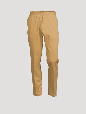 Organic Cotton-Blend Slim-Fit Pants
