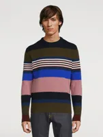 Lambswool Ribbed Sweater Striped Print