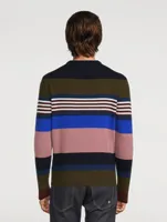 Lambswool Ribbed Sweater Striped Print