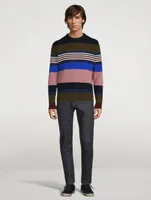 Lambswool Ribbed Sweater Striped Print