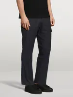 Cotton And Wool Stretch Pants With Pocket