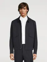Cotton And Wool Stretch Zip Jacket