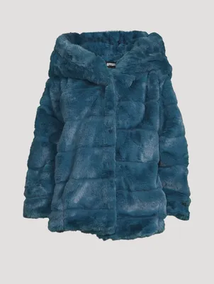 Goldie Faux Fur Short Coat With Hood