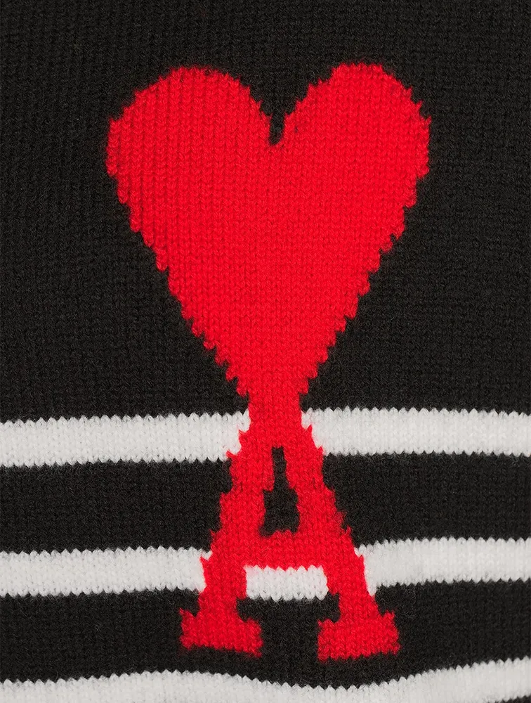 Oversized Striped Wool Turtleneck Sweater