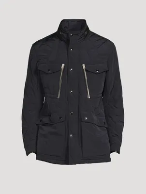 Zip Quilted Jacket With Packable Hood