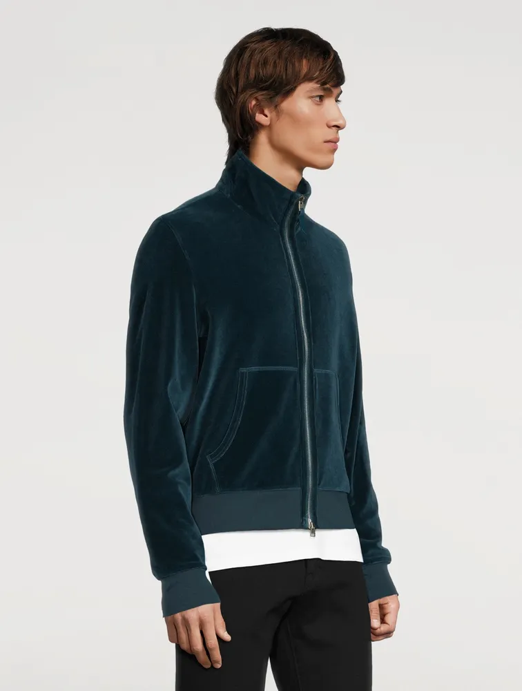 Velour Zip Sweatshirt