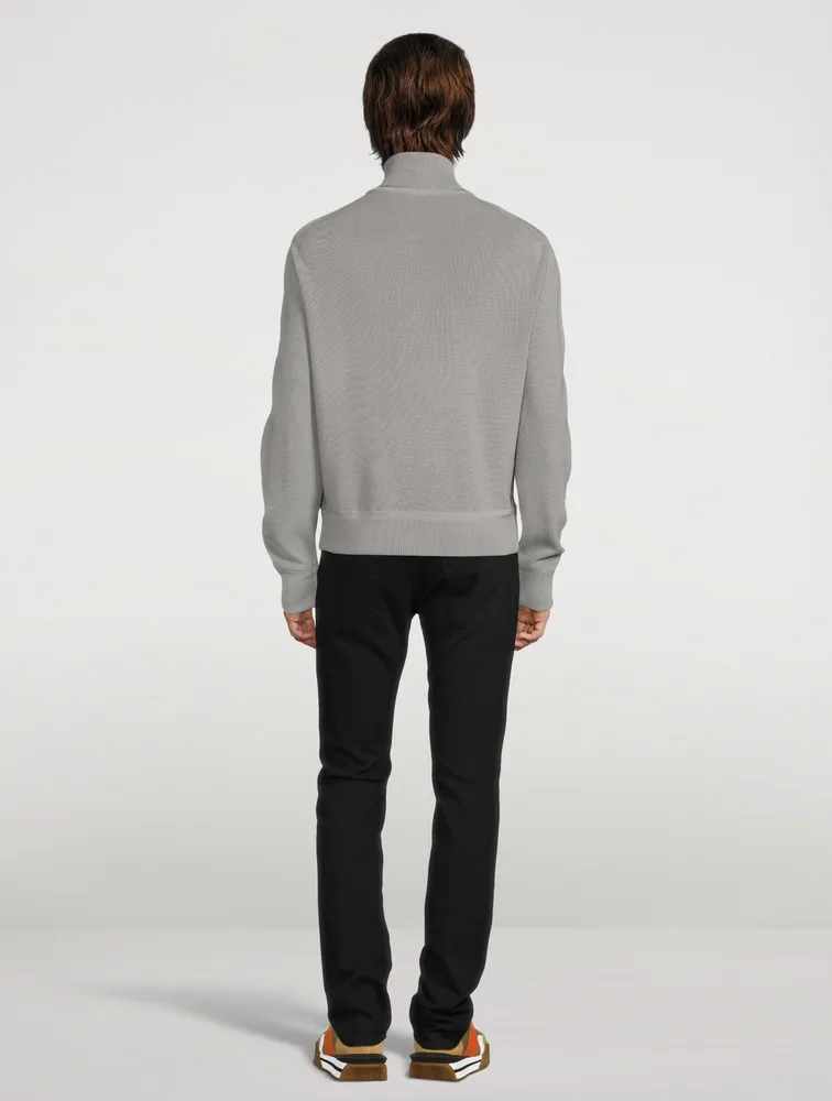 Wool Down Zip Blouson Jacket