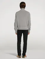 Wool Down Zip Blouson Jacket