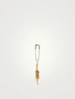 Sterling Silver Candy Charm Safety Pin Earring