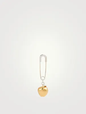 Sterling Silver Apple Charm Earring