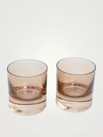 Coloured Glass Rock Glasses - Set Of 2