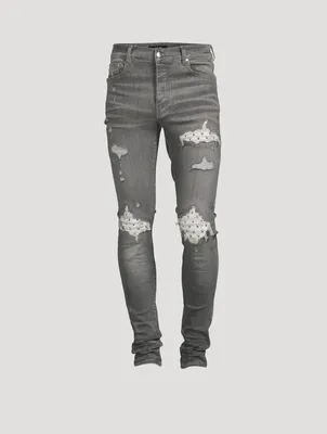 Mx1 Skinny Jeans With Leather Patches