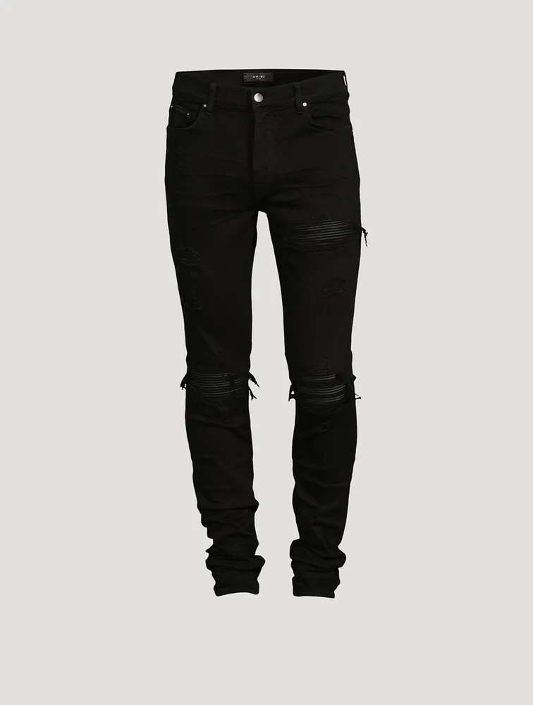 Mx1 Skinny Jeans With Leather Patches