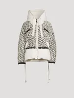 Tweed Oversized Down Puffer Jacket