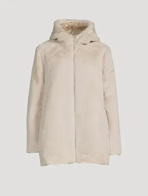 Bridget Faux Fur Reversible Jacket With Hood
