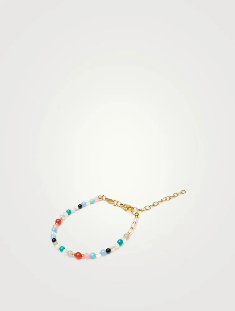 Mini Multicolour Beaded Bracelet With Pearl