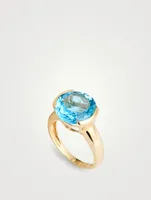 Vintage 14K Gold Blue Topaz Ring