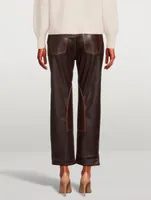 Tate Straight-Leg Faux Leather Jeans