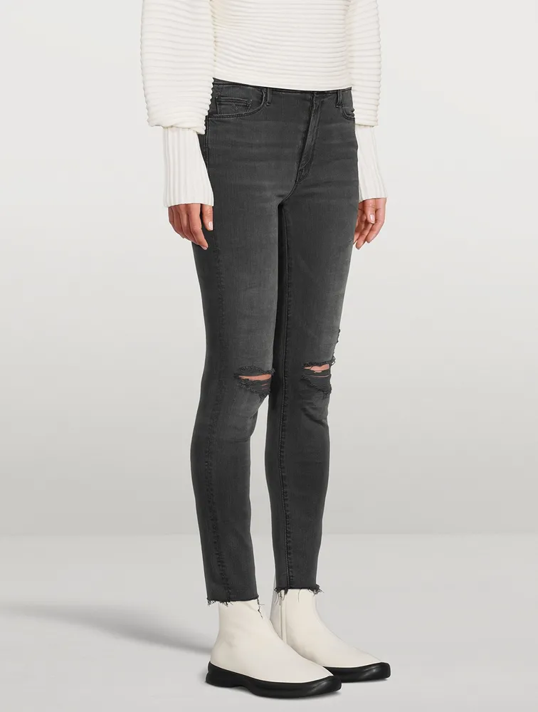 The Looker High-Waisted Distressed Skinny Jeans
