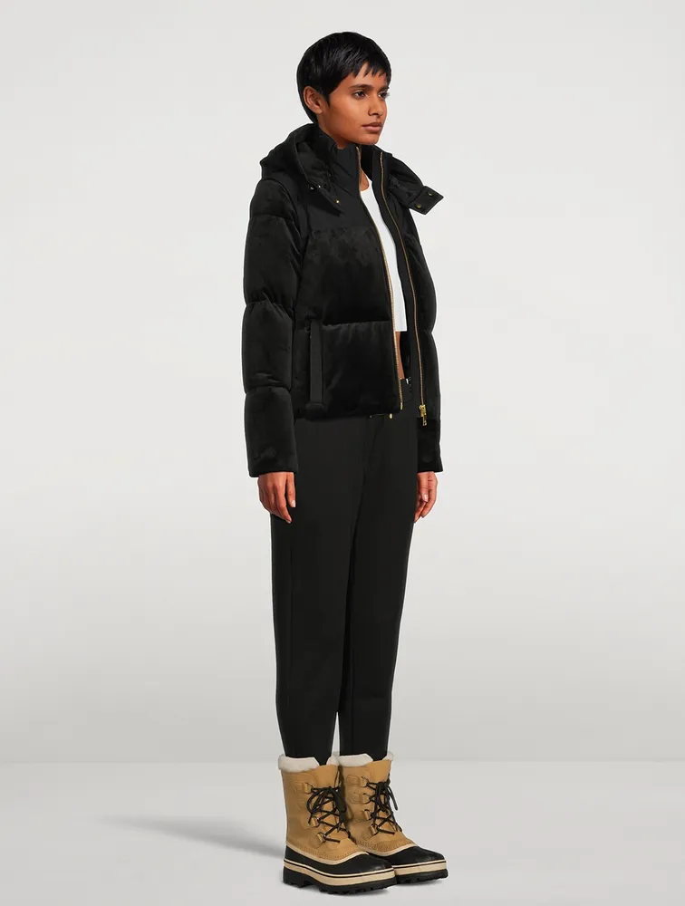 Comptoir Down Velvet Puffer Jacket