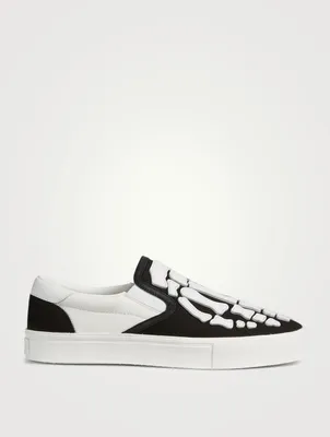 Skel-Toe Canvas And Leather Slip-On Sneakers