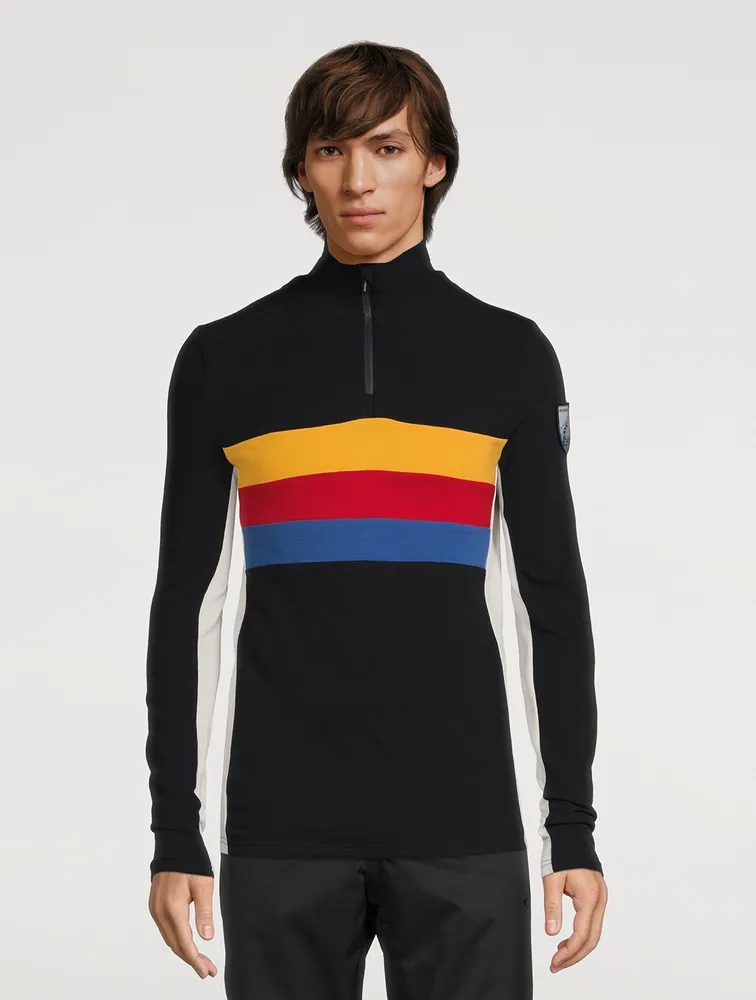 Ski Wool-Blend Half-Zip Top