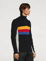 Ski Wool-Blend Half-Zip Top