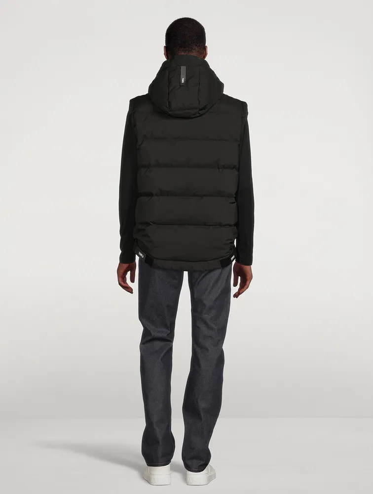 Lang Down Puffer Vest With Hood