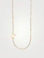 Love Letter 14K Gold C Necklace With Diamond