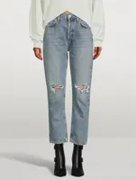 Riley High-Rise Straight-Leg Cropped Jeans