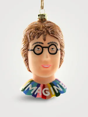John Lennon Glass Ornament