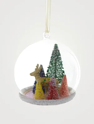 Spectrum Deer Globe Glass Ornament