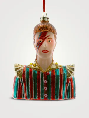 David Bowie Glass Ornament