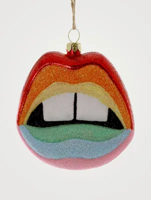 Spectrum Lips Glass Ornament