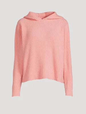 Medium Rib Cashmere Hooded Sweater