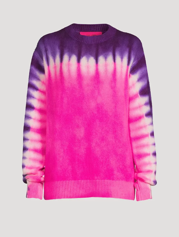 Simple Daybreak Cashmere Sweater Tie-Dye Print