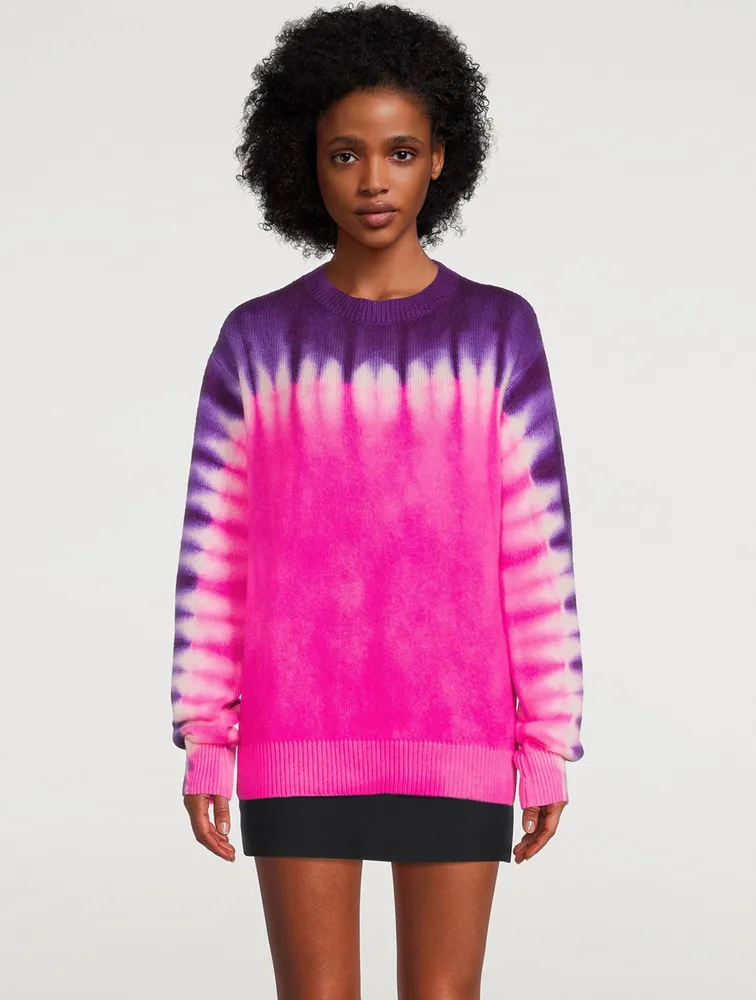 Simple Daybreak Cashmere Sweater Tie-Dye Print