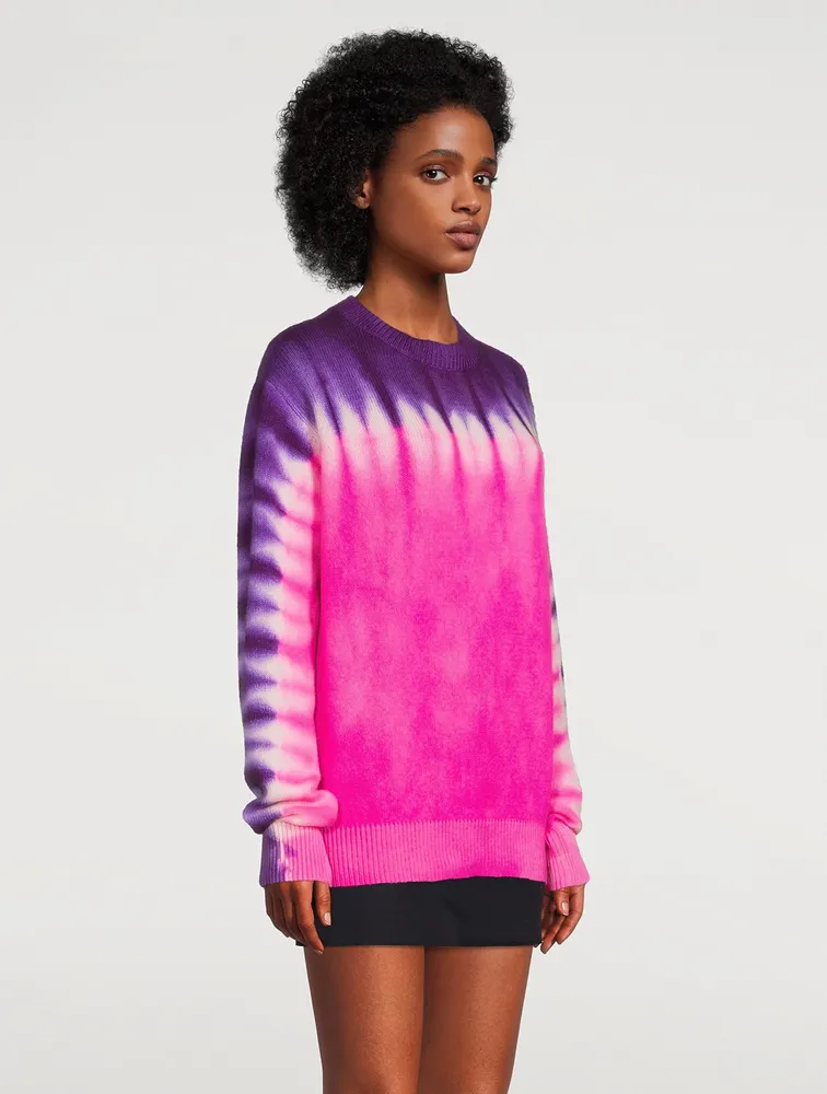Simple Daybreak Cashmere Sweater Tie-Dye Print